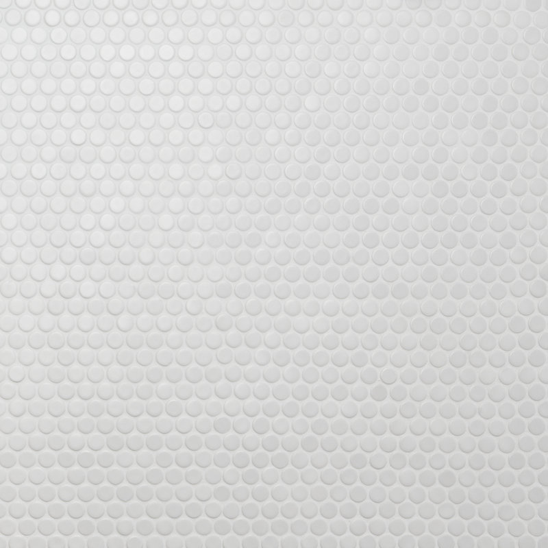 Bliss 11.49'' W x 12.32'' L Ceramic Penny Round Mosaic Floor and Wall Tile, Matte White