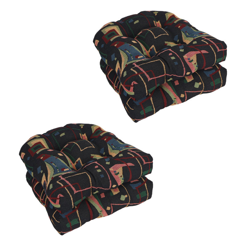 19-Inch Rounded Back Tapestry Chair Cushions (Set Of 4)