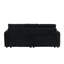 Velours côtelé de 80 pouces pliable avec couchette cachée, porte-gobelet, 2 coussins, noir, facile à placer dans le salon-335438894