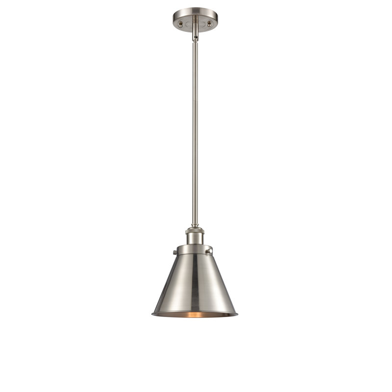 Luminaire suspendu conique à 1 lumière Donovan, Nickel satiné brossé, DEL