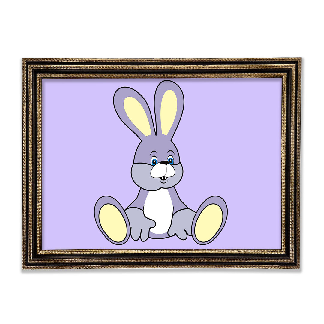 Gerahmtes Wandbild Rabbit Sitting Down Lilac