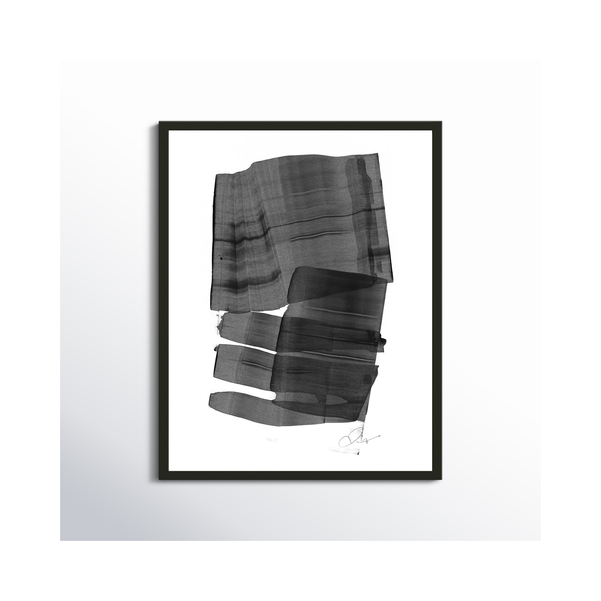 Brushstroke 5 by Jacques Pilon, Black, 38" H x 30" W x 1.25" D