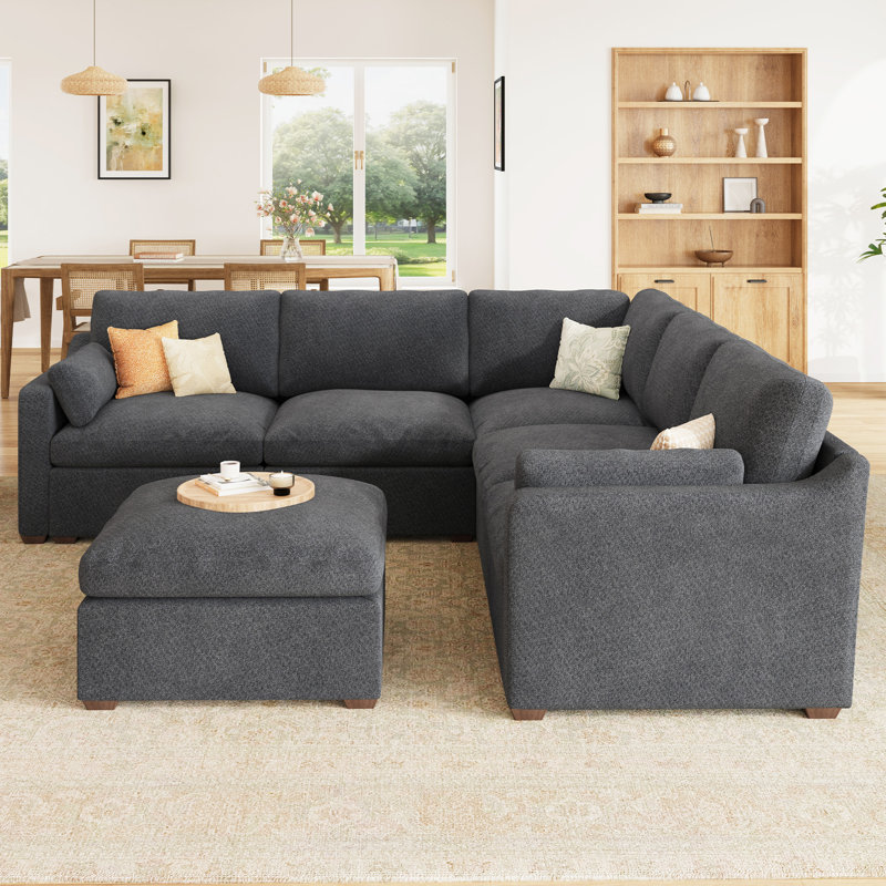 Canapé modulaire réversible Abramson, Gris chenille