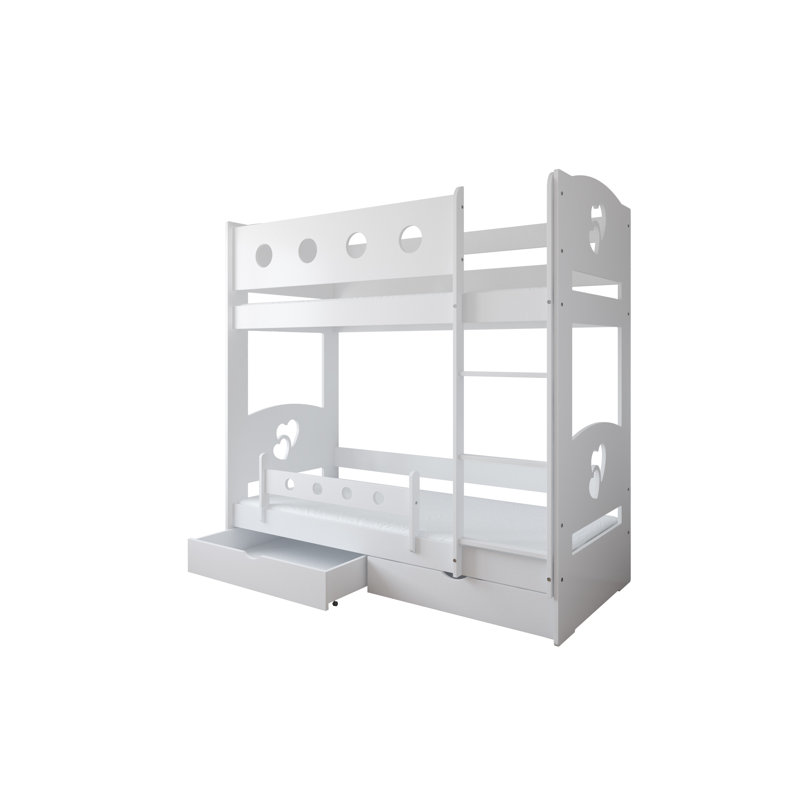 Florie Bunk Bed with Built-in Ladder Included, 80 x 180 cm, With Drawer