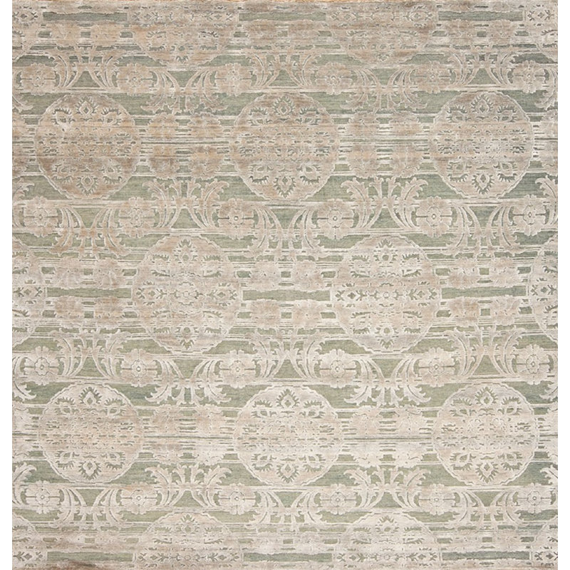 Epic Hand Knotted Area Rug in Gray/Blue, Rectangle 9' x 10'