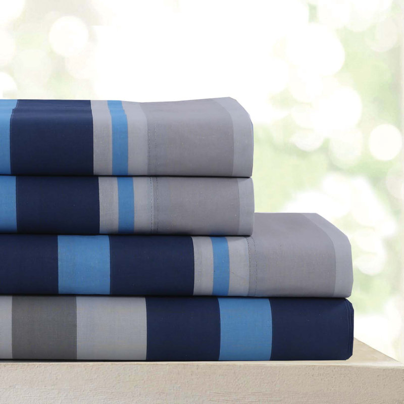 600 Thread Count Egyptian Quality Cotton Printed Sheet Set, Twin Sheet Case Pack with 2 Additional Pieces