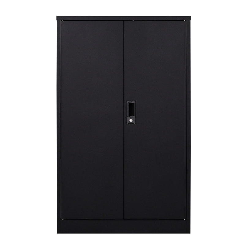 Black Storage Locker, Adjustable Height Dividers, Handle Locks, Solid Steel Tube Locking Shaft Metal Locker Cabinet, Doors,