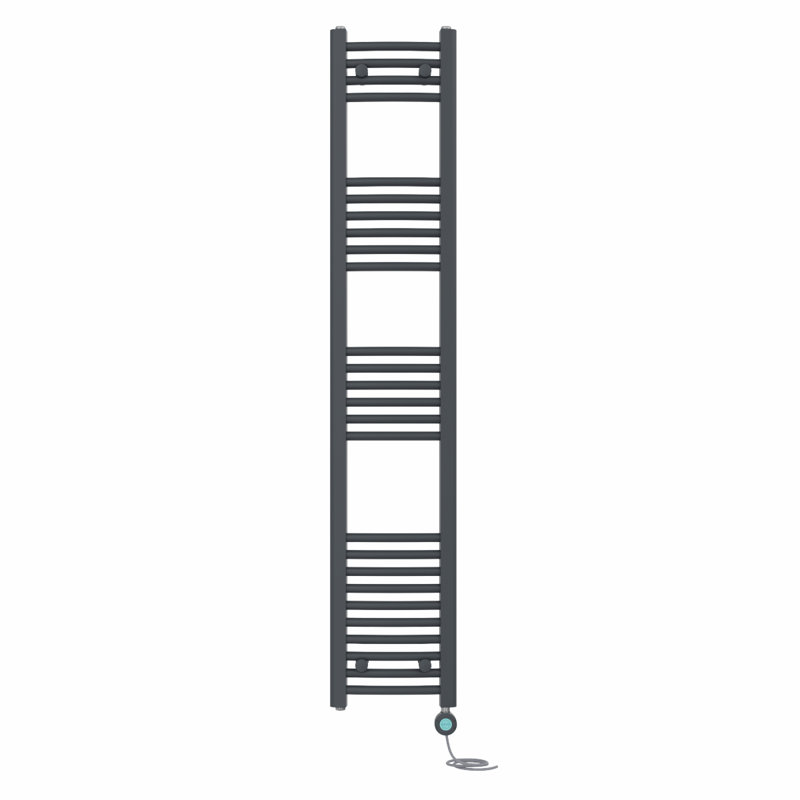 Amyleigh Curved Towel Rail Heated Towel Rails, 160cm H x 30cm W x 3.4cm D, Anthracite