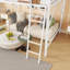 Lit mezzanine double avec échelle, lit mezzanine double en métal avec tablettes de rangement, lit mezzanine pour enfants, blanc