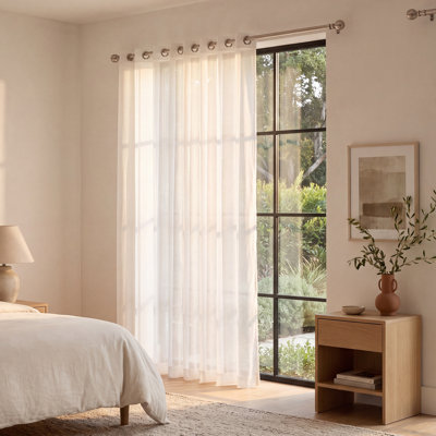 Panneau de rideau diaphane pour porte de patio coulissante avec œillets Wayfair Basics®