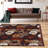 Cashion High Lo Flower with Leaf Pattern Performance Brown Rug-29424994