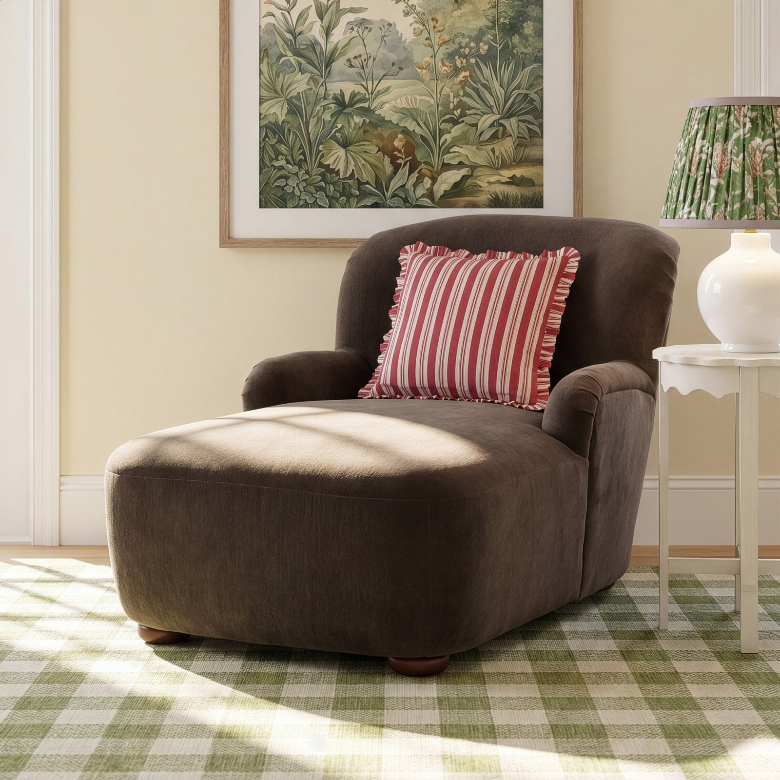 Alura Chaise Lounge, Malmo Olive Performance Chenille