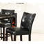 De 2 chaises de salle à manger à hauteur de comptoir, style moderne, similicuir noir, dossier, siège, chaises à structure en bois (2 pièces), coussin en bois pour