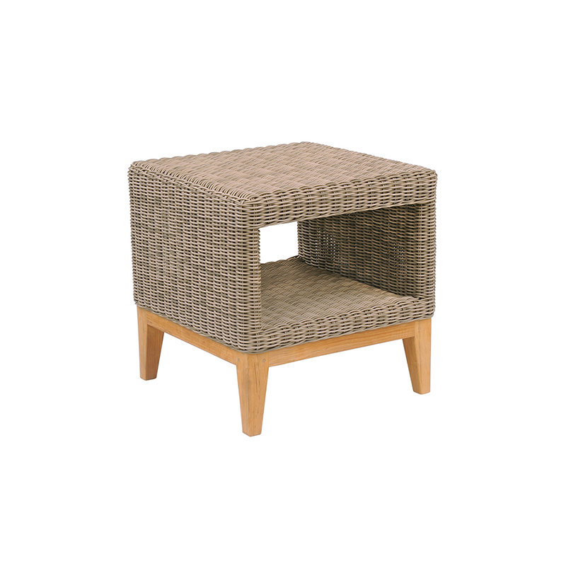Frances Outdoor Side Table, Textured Gray