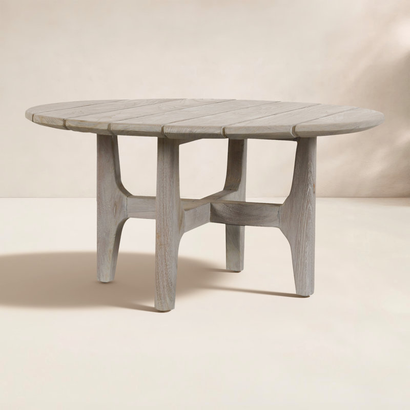 Table basse ronde d'extérieur 31,5 po Dawn, Gris mat, H 16,54 po x L 31,5 po x l 31,5 po