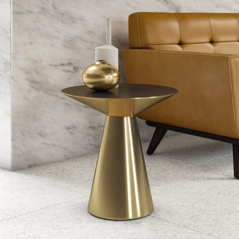 Modholic Anna Side Table, Gold - Gold, Gold