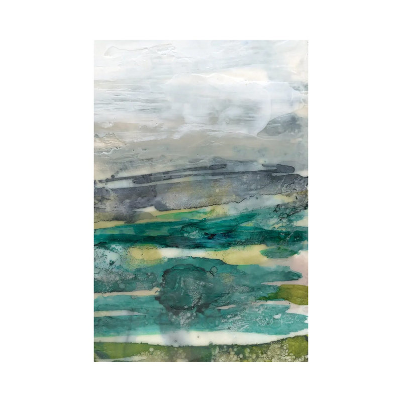 Crackled Marshland III by Jennifer Goldberger - Wrapped Canvas Painting, 30.48cm H x 20.32cm W