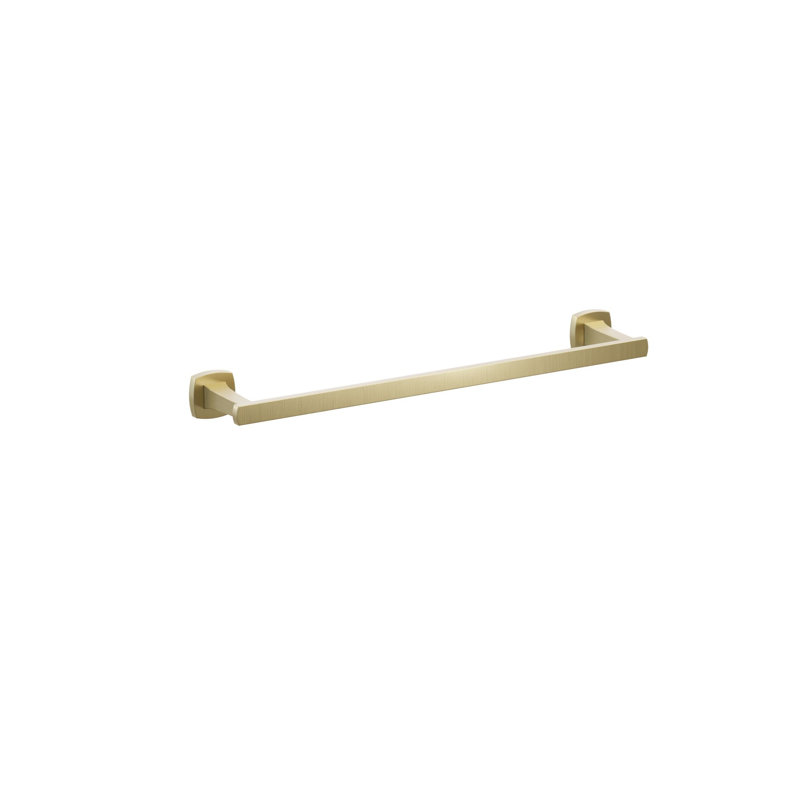 Porte-serviettes évasé transitionnel 9 po avec rosette carrée Emtek, Laiton satiné, H 1,625 po x L 19,375 po x P 3,125 po