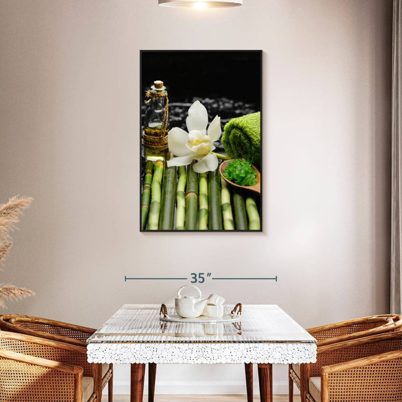 Spa thérapeutique en bambou, Cadre flottant noir, 29 po x 43 po