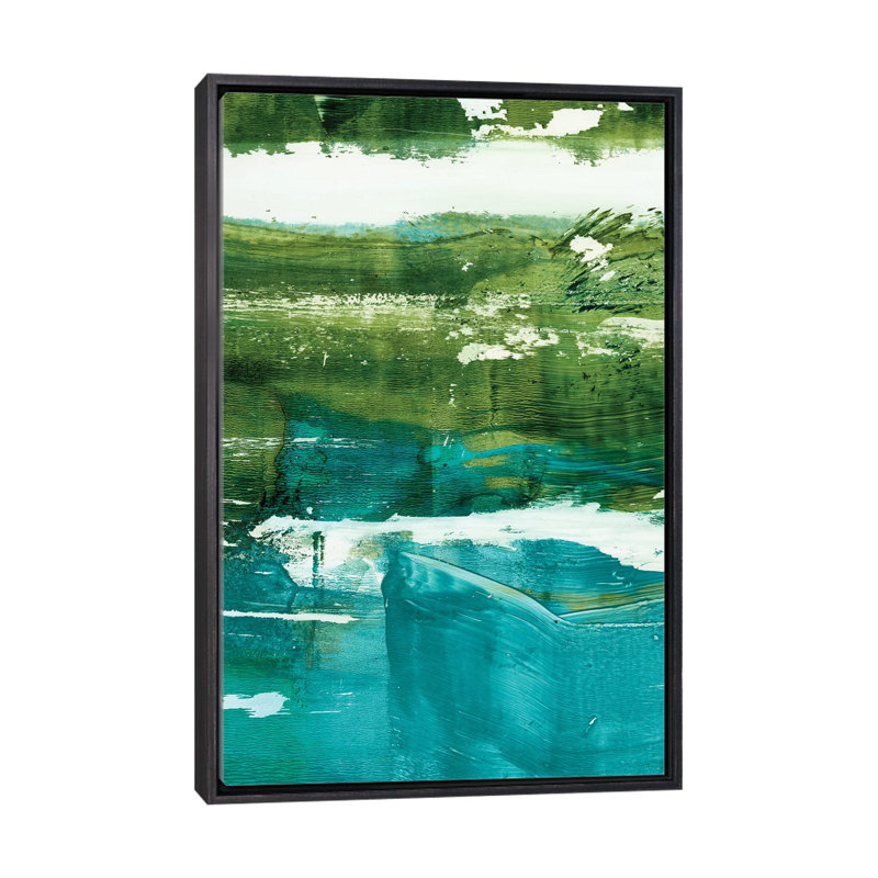 Terra II par Ethan Harper - reproduction d'art, H 40 po x l 26 po x P 1,5 po, Toile avec cadre noir patiné, Pas de tapis