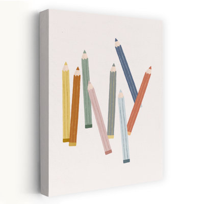 Soft Colored Pencils Colorful Modern Playful Architecture Wall Art Print