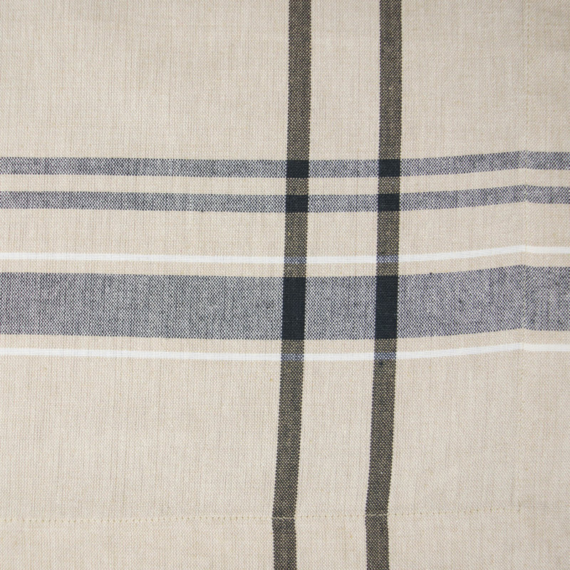 Shelton Striped 100% Cotton Table Runner, 14" W x 72" L, Black