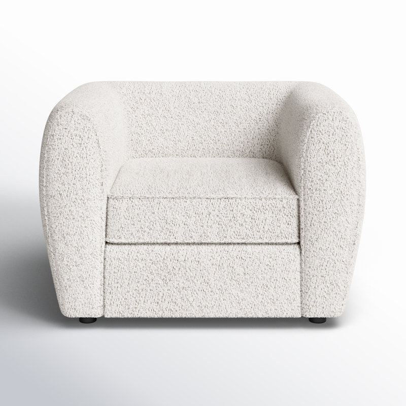 Celal Upholstered Armchair, Off-White 100% Polyester
