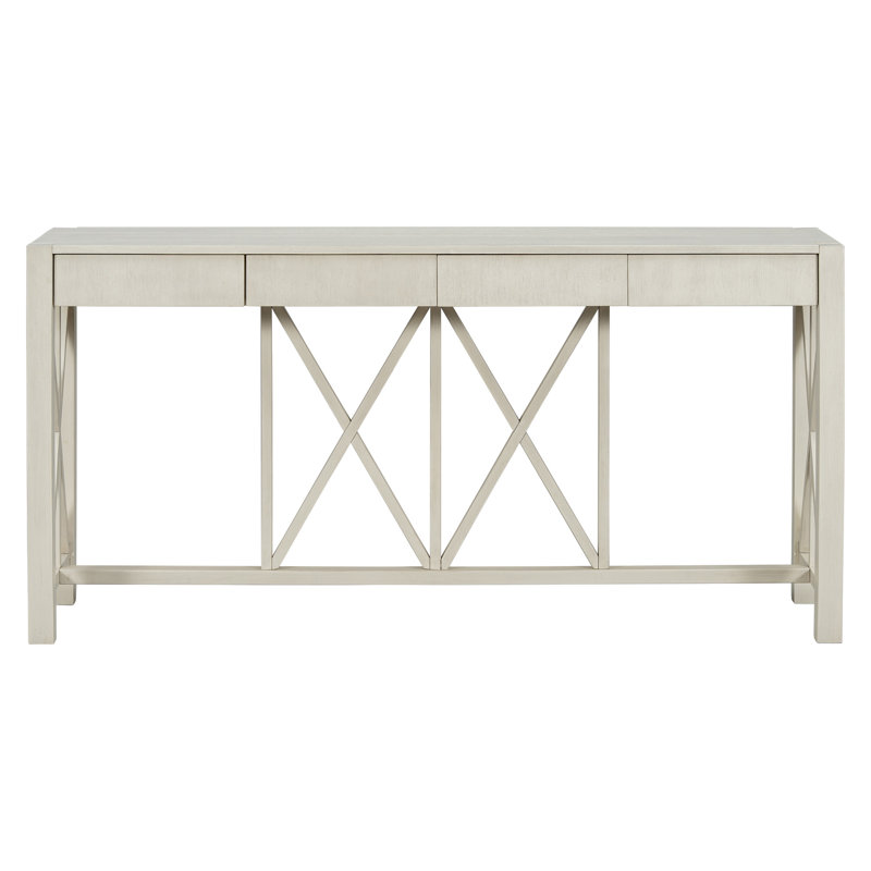 Console U_Style en placage d'acacia de 60 po avec 4 tiroirs spacieux, Beige