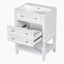 Meuble-lavabo sur pied simple 24 po avec plateau en céramique Enguerran