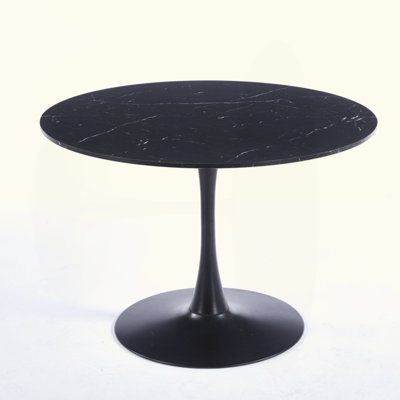 Top Tulip Table, Mid-Century Dining Table For 4-6 People - Round MDF Table Top (The Tabletop Consists Of Two Panels), Pedestal Dining Table, End Table & Leisure Coffee Table
