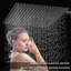 Pommeau de douche à effet pluie noir 16 po haute pression carré en acier inoxydable