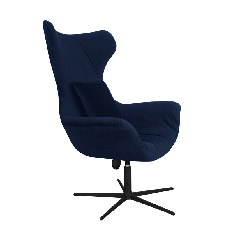 Swivel Lounge Chair, Navy Blue