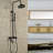 FontanaShowers Vienna Solid Brass Rain Shower Set, Single Handle, Matte Black, with Hand Shower Sprayer
