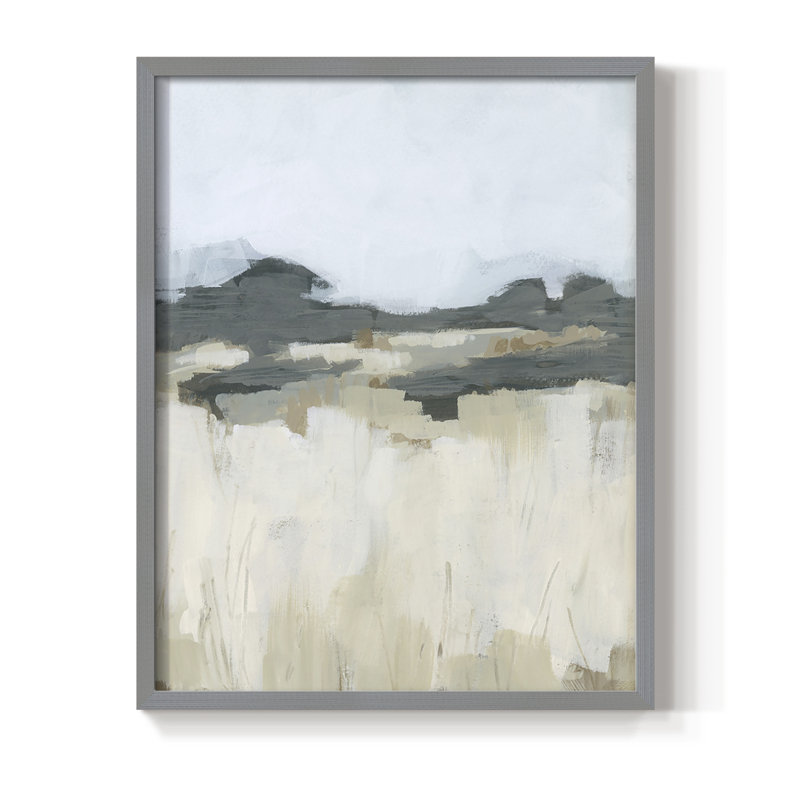 Brushstroke Badlands II, reproduction encadrée - bois massif, Gris, H 10 po x l 8 po