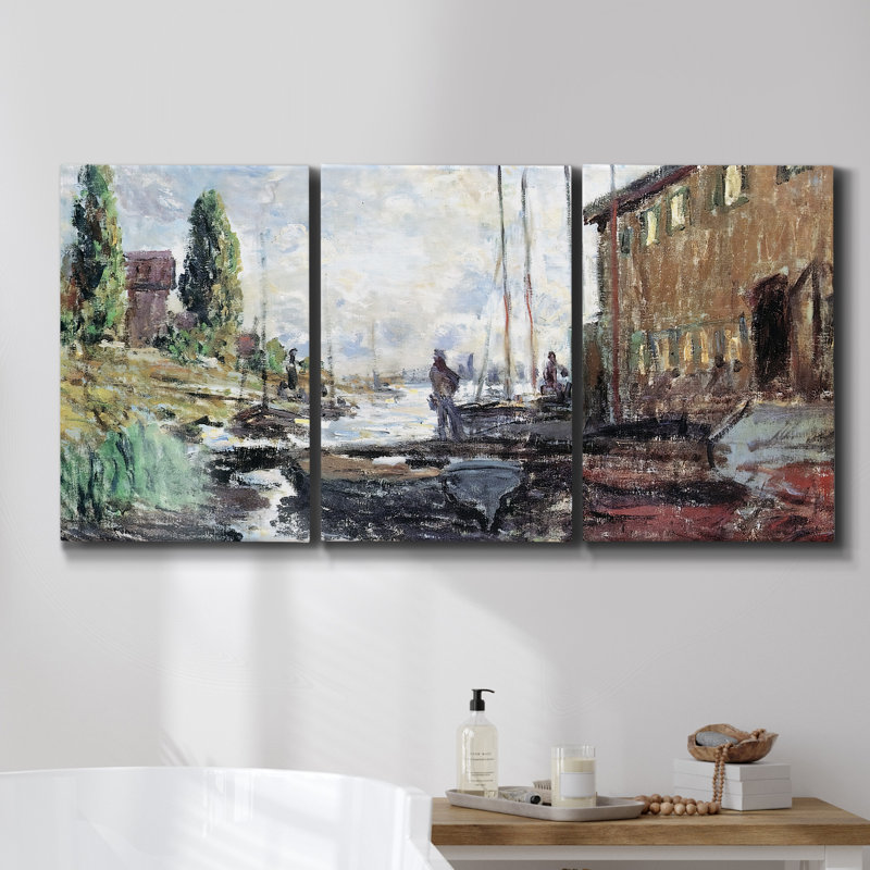 Odd Water - Toile encadrée multi-pièces, H 27 po x l 54 po x P 2 po