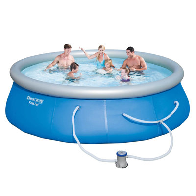Plastic Round Inflatable Pool 12.6'' H x 27.56'' W x 27.56'' L