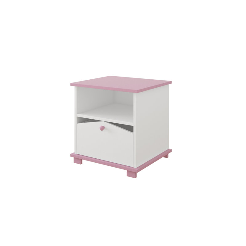 Ansley 1 Drawer Nightstand, Pink