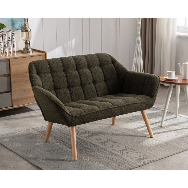 Canapé à accoudoirs carrés 48,75 po Lisander, 100 % polyester vert