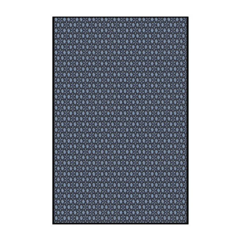 Tapis bleu foncé tissé à la machine, Rectangle 5 pi x 8 pi