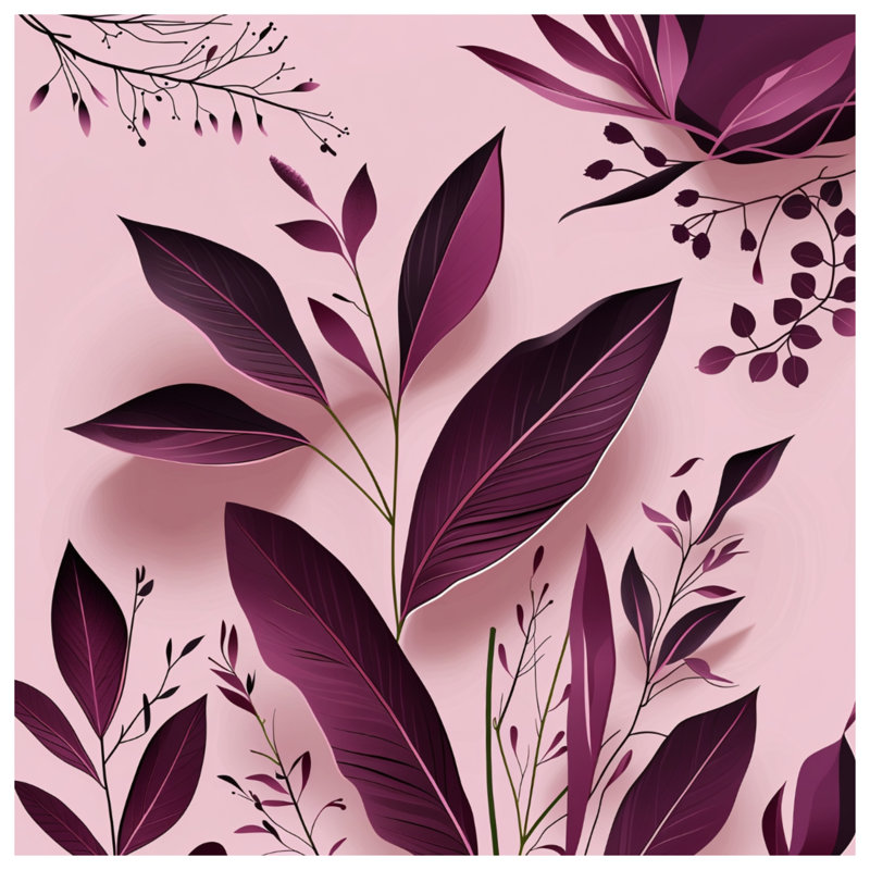 Tapisserie murale feuilles - décoration murale florale, 50 po H x 60 po L avec 4 œillets