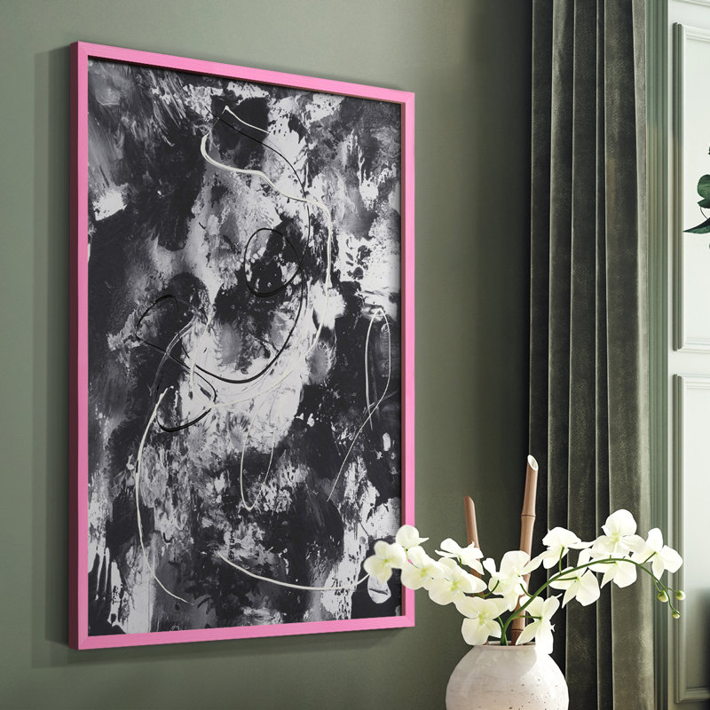Radical Mix I Framed Print - Solid Wood, Pink, 10" H x 8" W