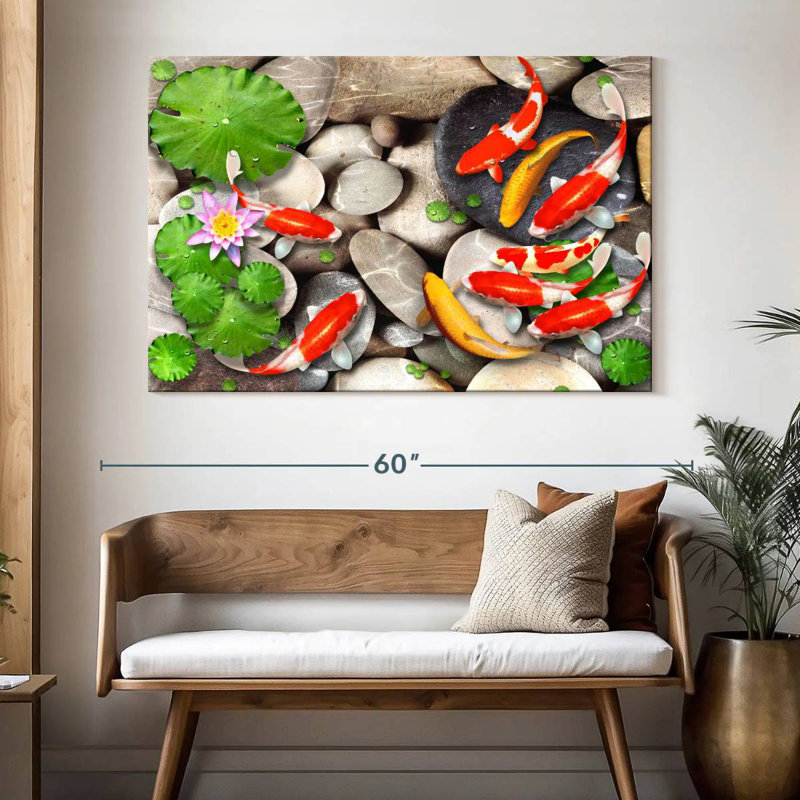 Pond With Koi, 34" H x 51" W