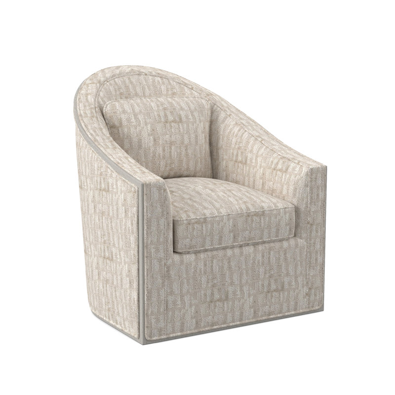 Fauteuil pivotant Academy, Bisque, Viscose brume blanche