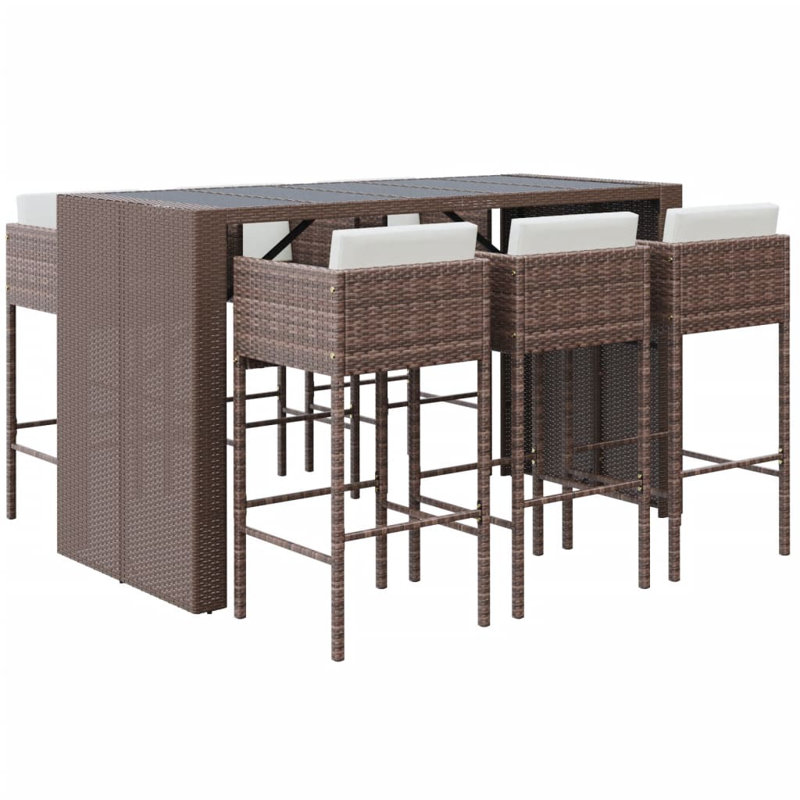 Ensemble de bar en métal avec tabourets, Noir / Noir