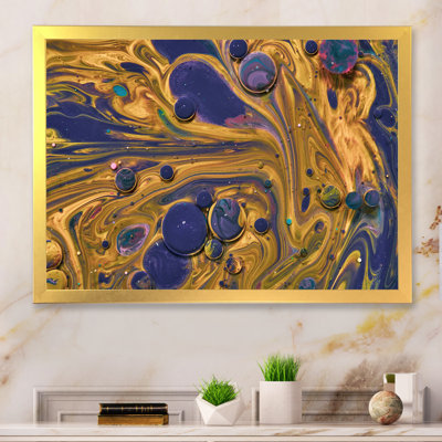 Art en acrylique jaune et bleu