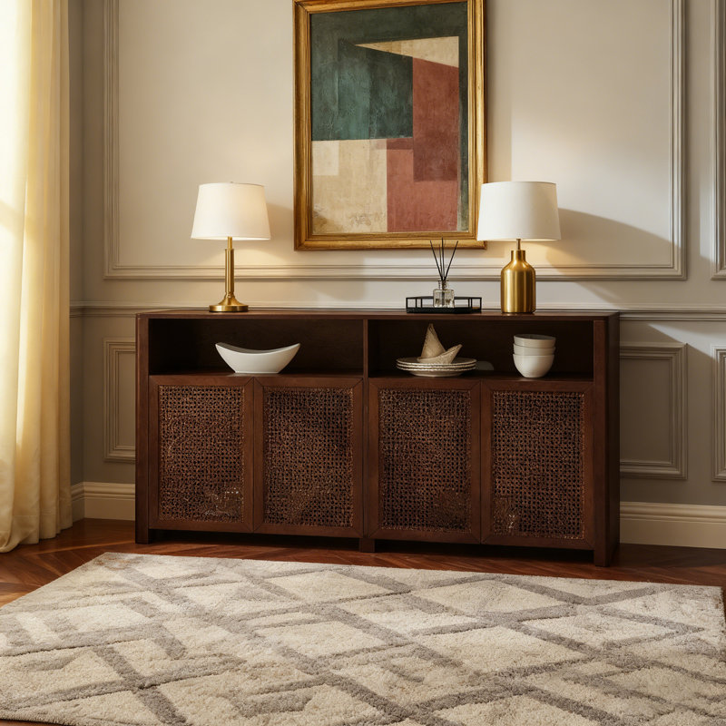 Sideboard Buffet Cabinet With Storage, Walnut