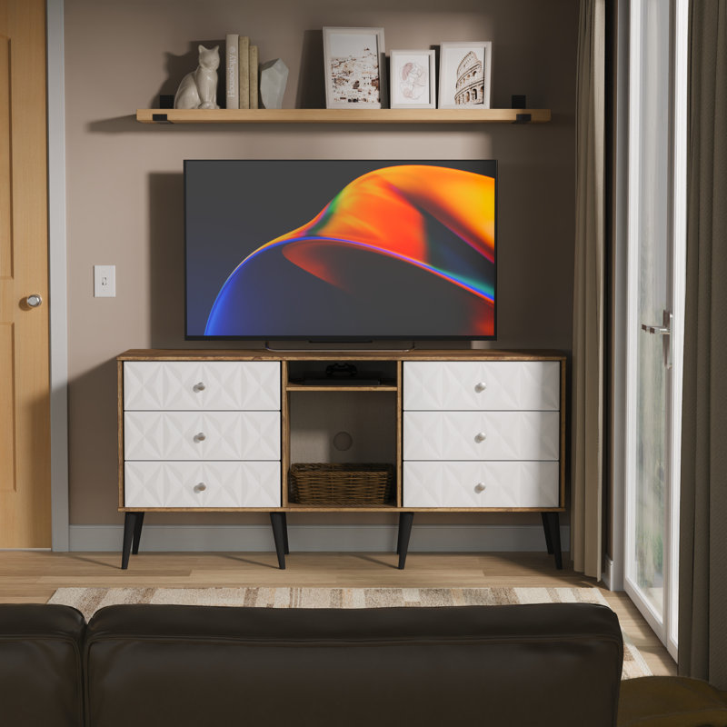 Akuna 152cm Sideboard, White/Vintage Oak