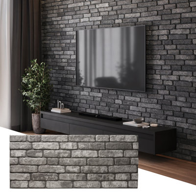 UltraLight Faux Brick Anthracite HD Printed Jointless Common Plank