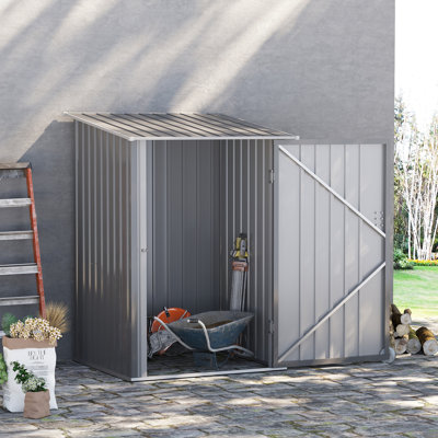 3.3' X 3.4' Outdoor Storage Shed, Galvanized Metal Utility Garden Tool House, 2 Vents And Lockable Door For Backyard, Bike, Patio, Garage, Lawn, Gray