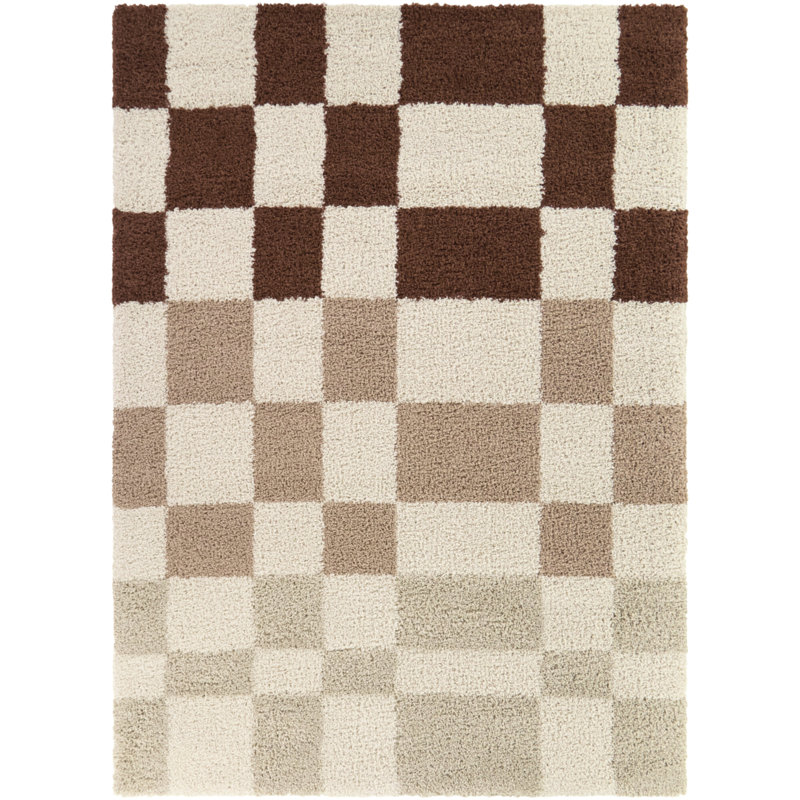 Tapis à poils longs crème Leslie, Rectangle 5 pi 3 po x 7 pi